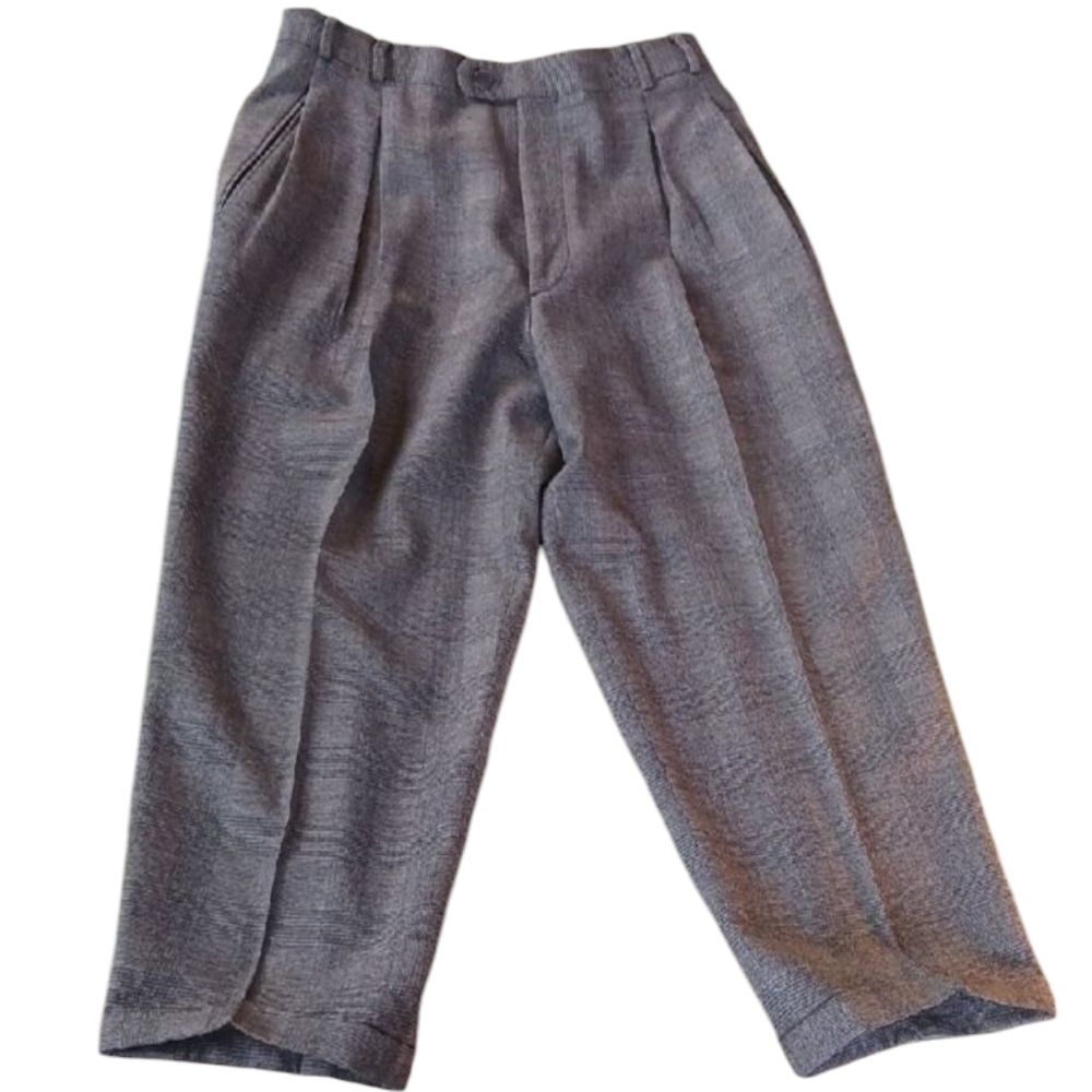 ARLOTTA Wool Men's Grey Pants, 50/34US, Grey Multi.